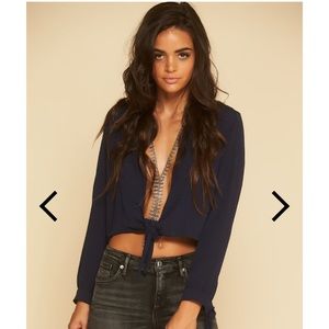 Le Mans Navy Tie Top